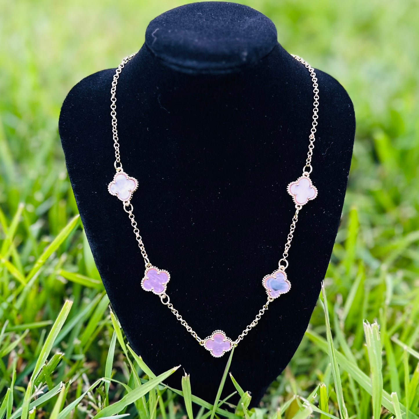 Gold Plated 4 Leaf Clover Necklace Multiple Colors