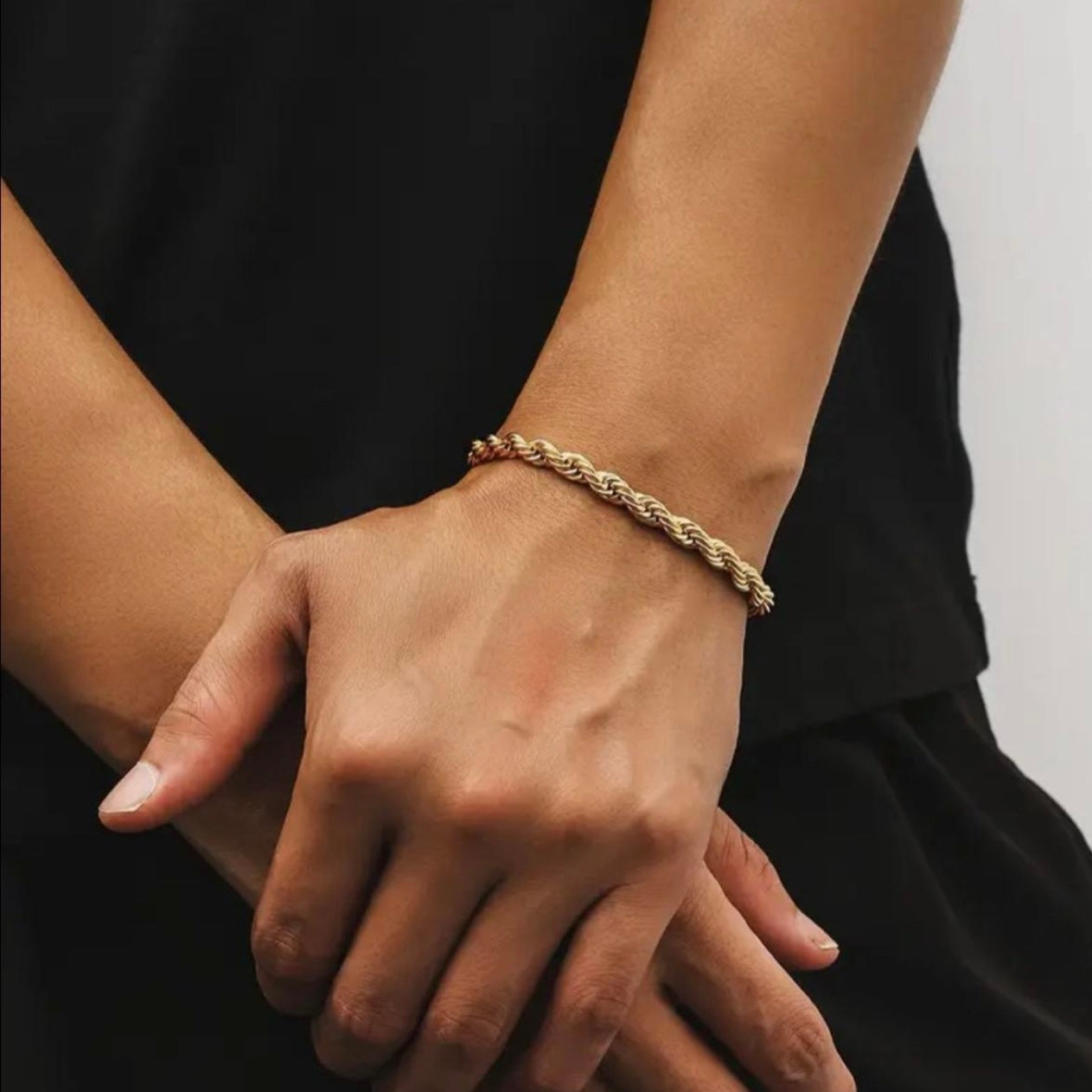 Unisex 14K Gold Plated Rope Bracelet