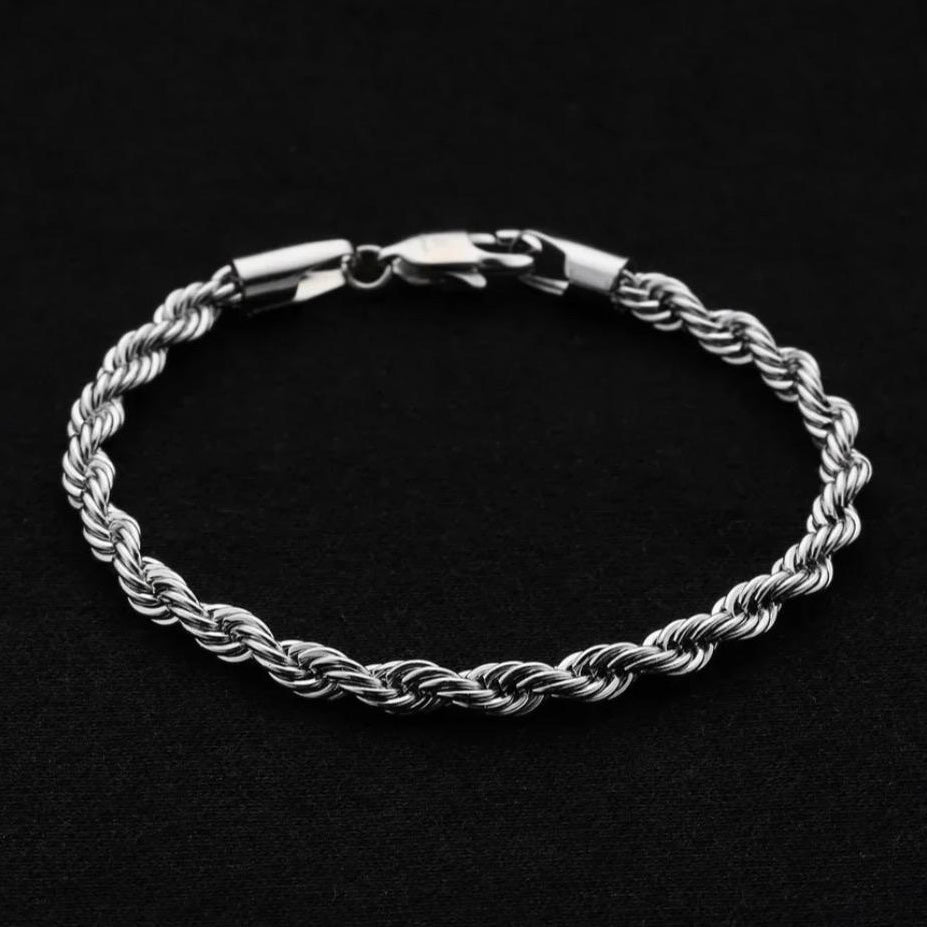 Unisex 925 Silver Plated Rope Bracelet
