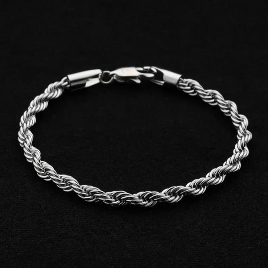 Unisex 925 Silver Plated Rope Bracelet
