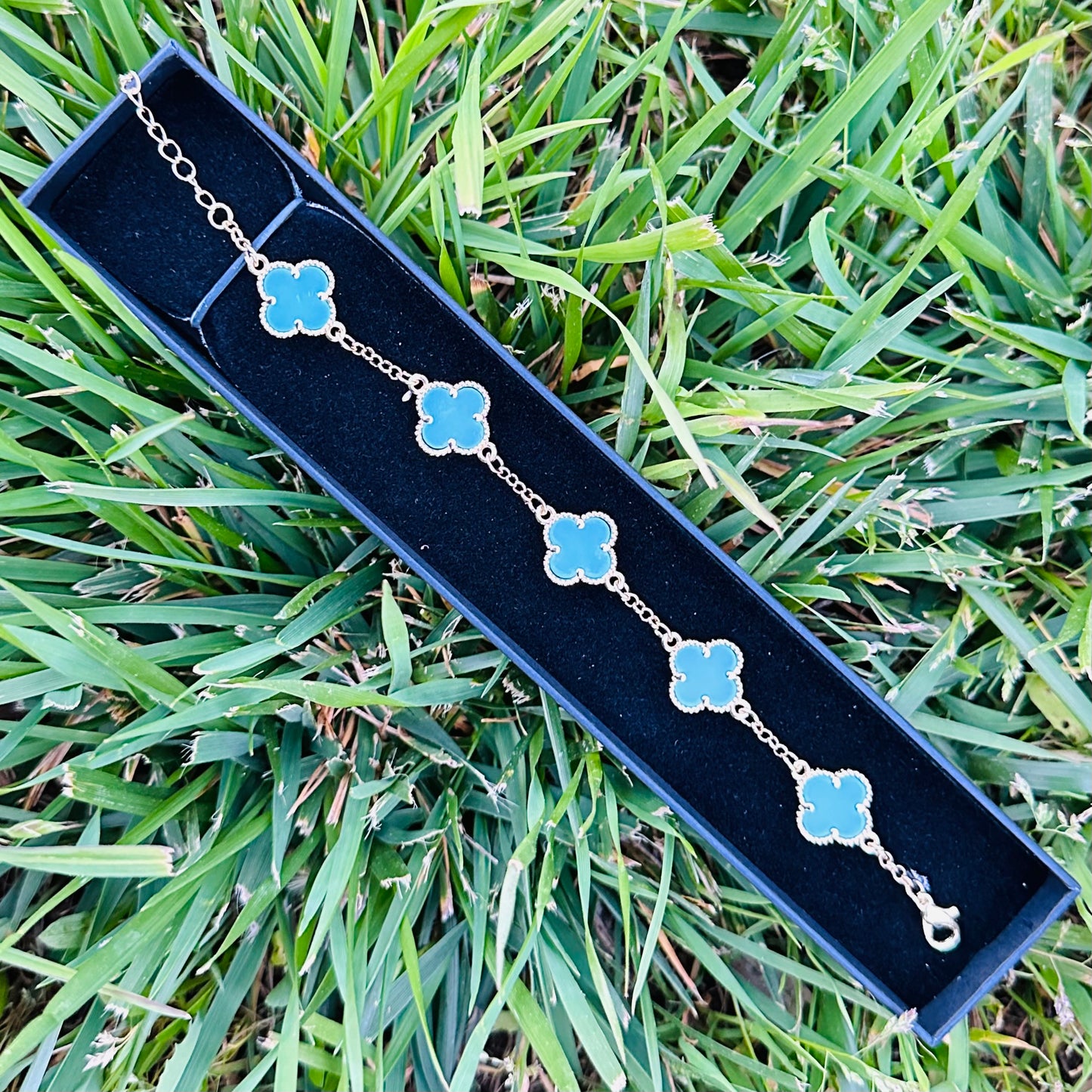Gold Plated 4 Leaf Clover Bracelet multiple colors