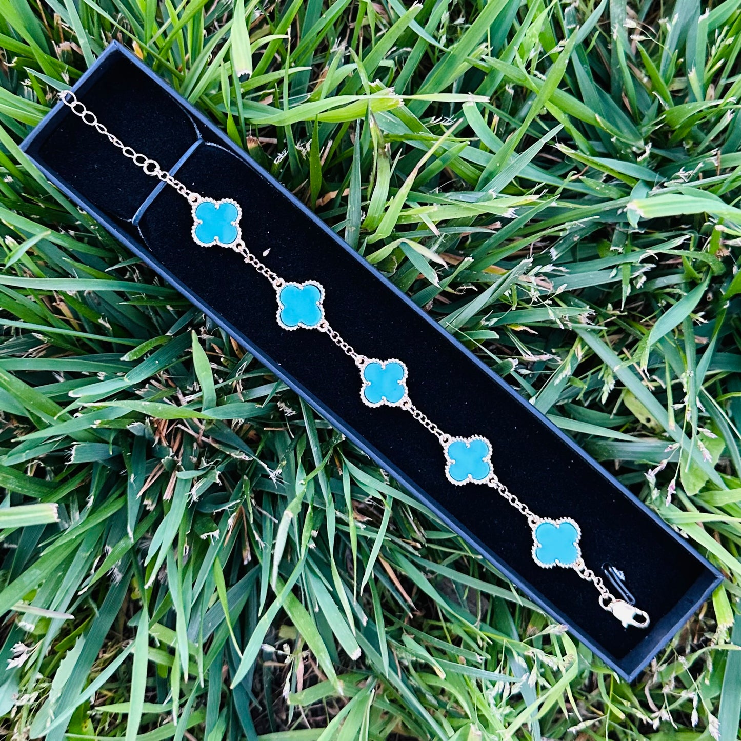 Gold Plated 4 Leaf Clover Bracelet multiple colors