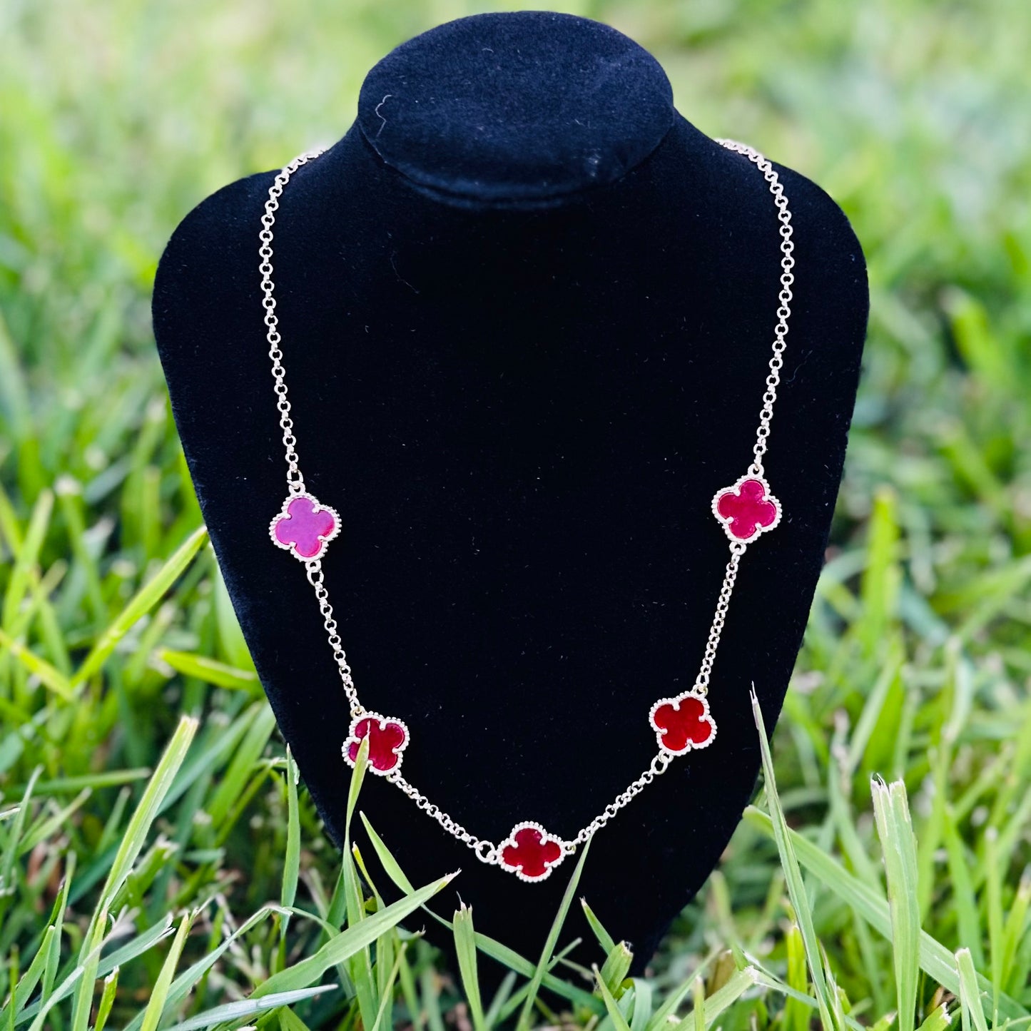 Gold Plated 4 Leaf Clover Necklace Multiple Colors