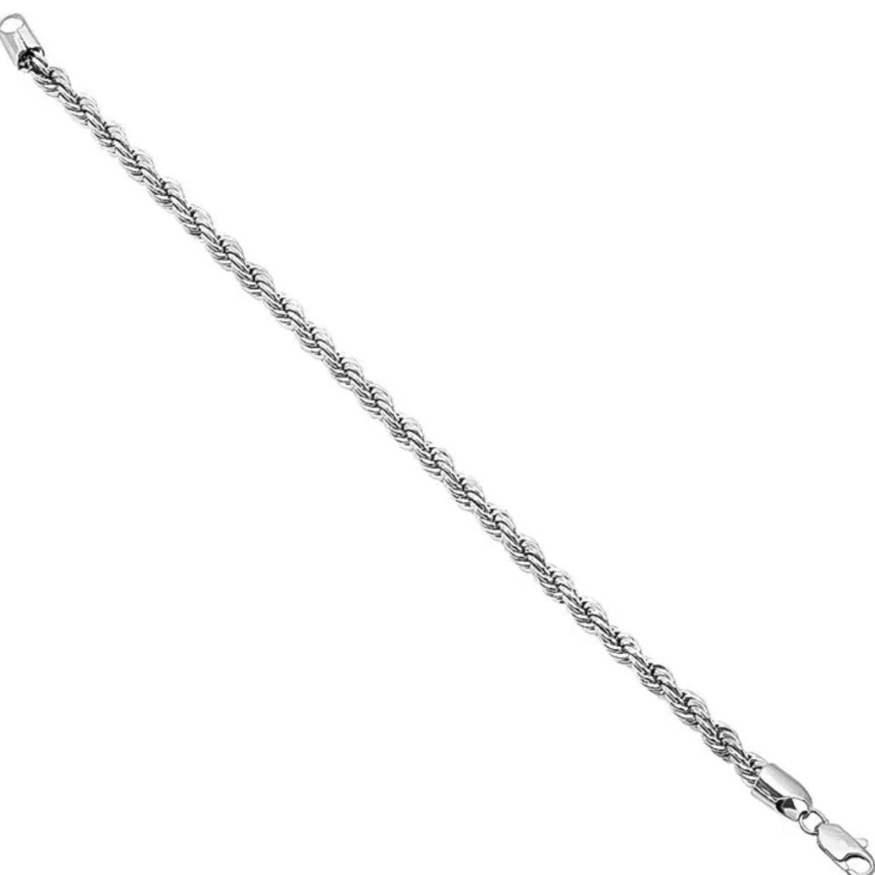 Unisex 925 Silver Plated Rope Bracelet