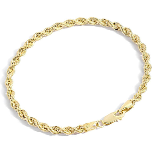 Unisex 14K Gold Plated Rope Bracelet