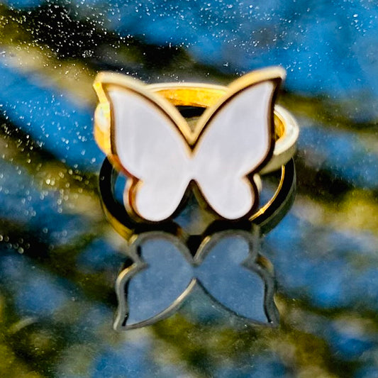 Women Butterfly Gold Plated Ring