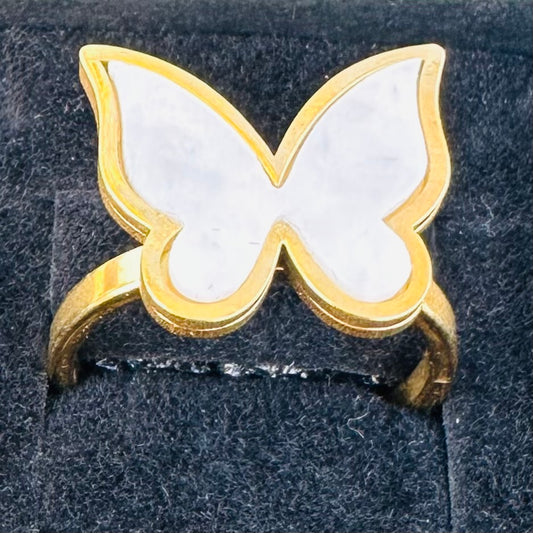 Women Butterfly Gold Plated Ring