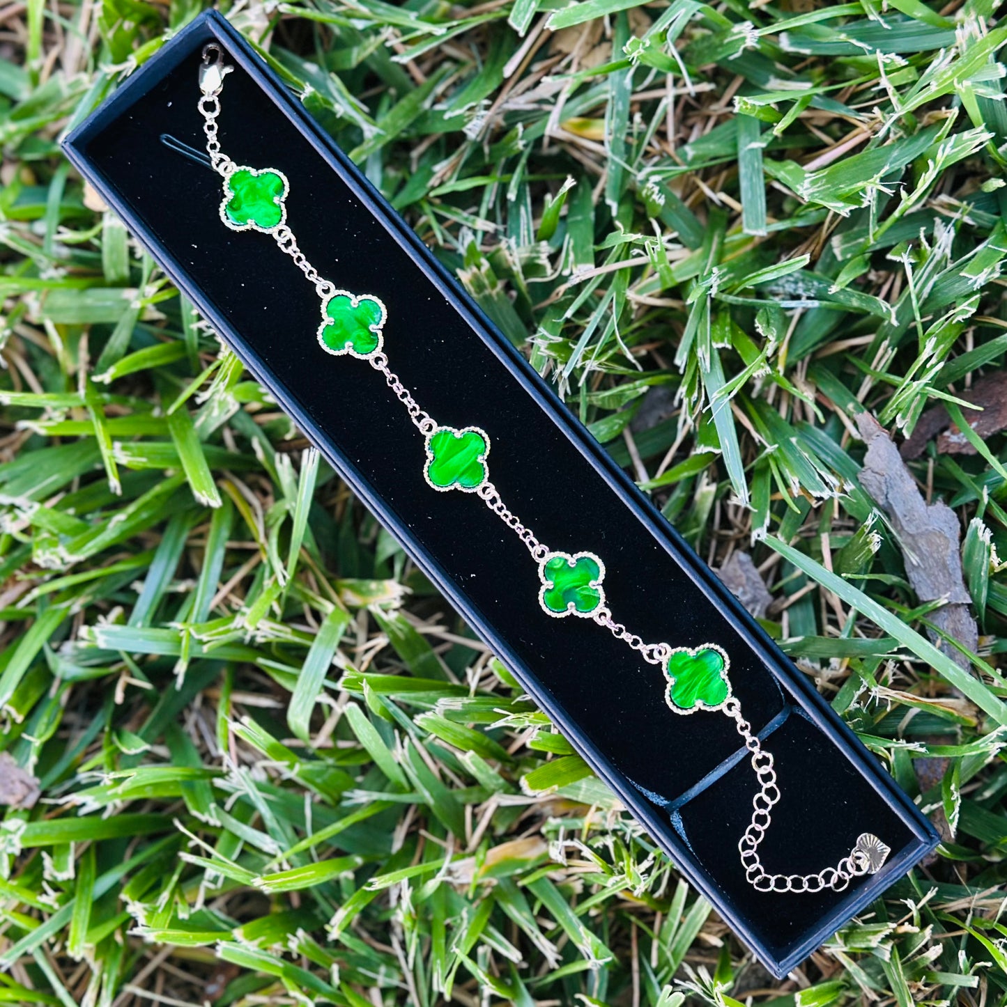Gold Plated 4 Leaf Clover Bracelet multiple colors