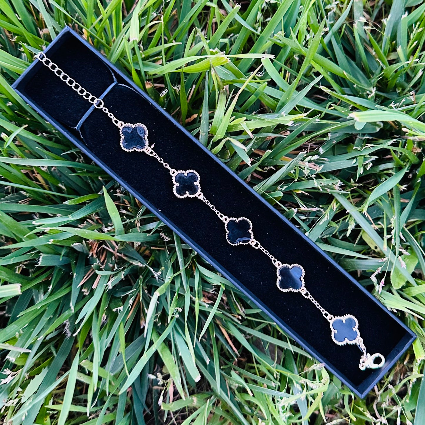 Gold Plated 4 Leaf Clover Bracelet multiple colors
