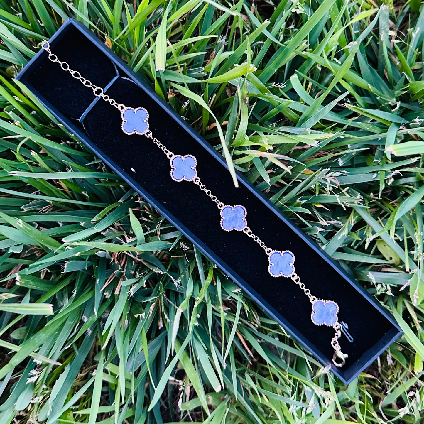 Gold Plated 4 Leaf Clover Bracelet multiple colors