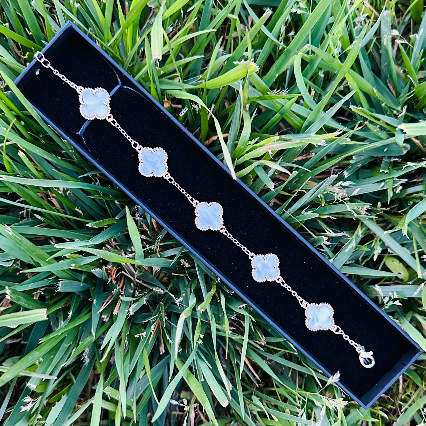 Gold Plated 4 Leaf Clover Bracelet multiple colors