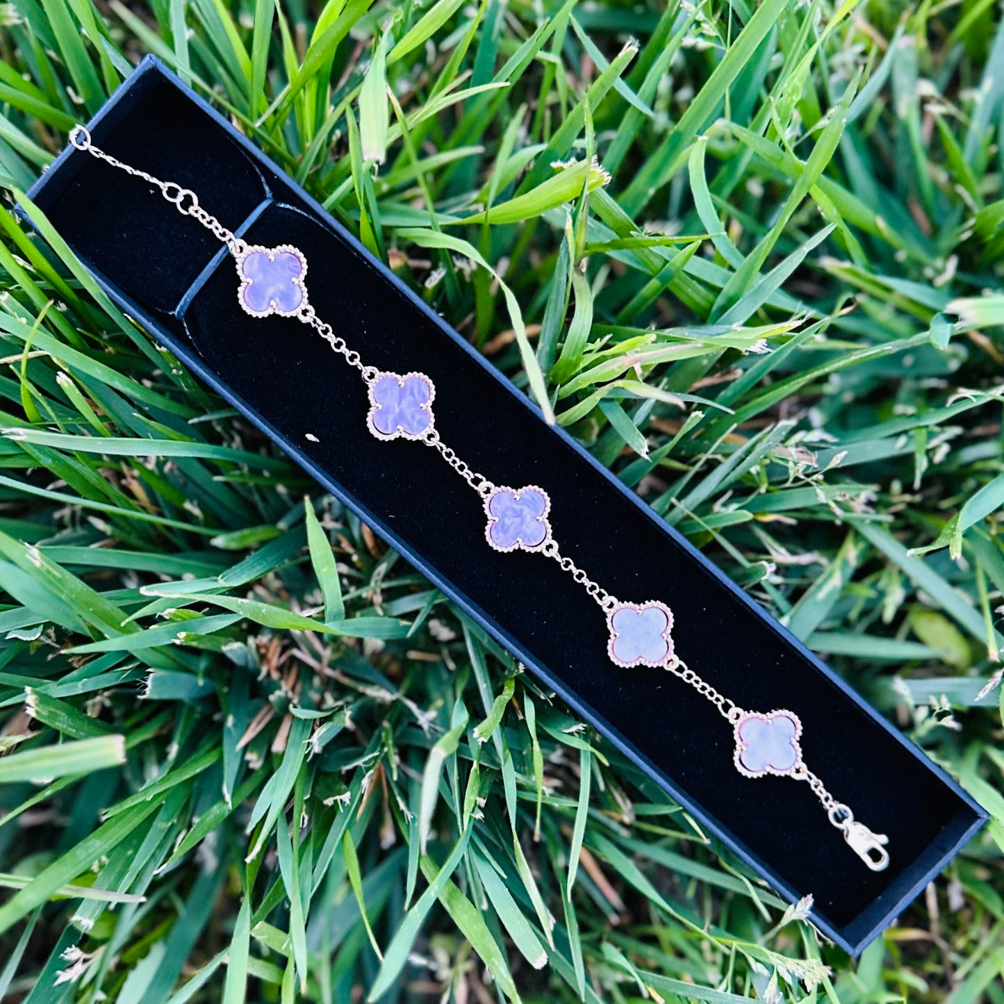 Gold Plated 4 Leaf Clover Bracelet multiple colors