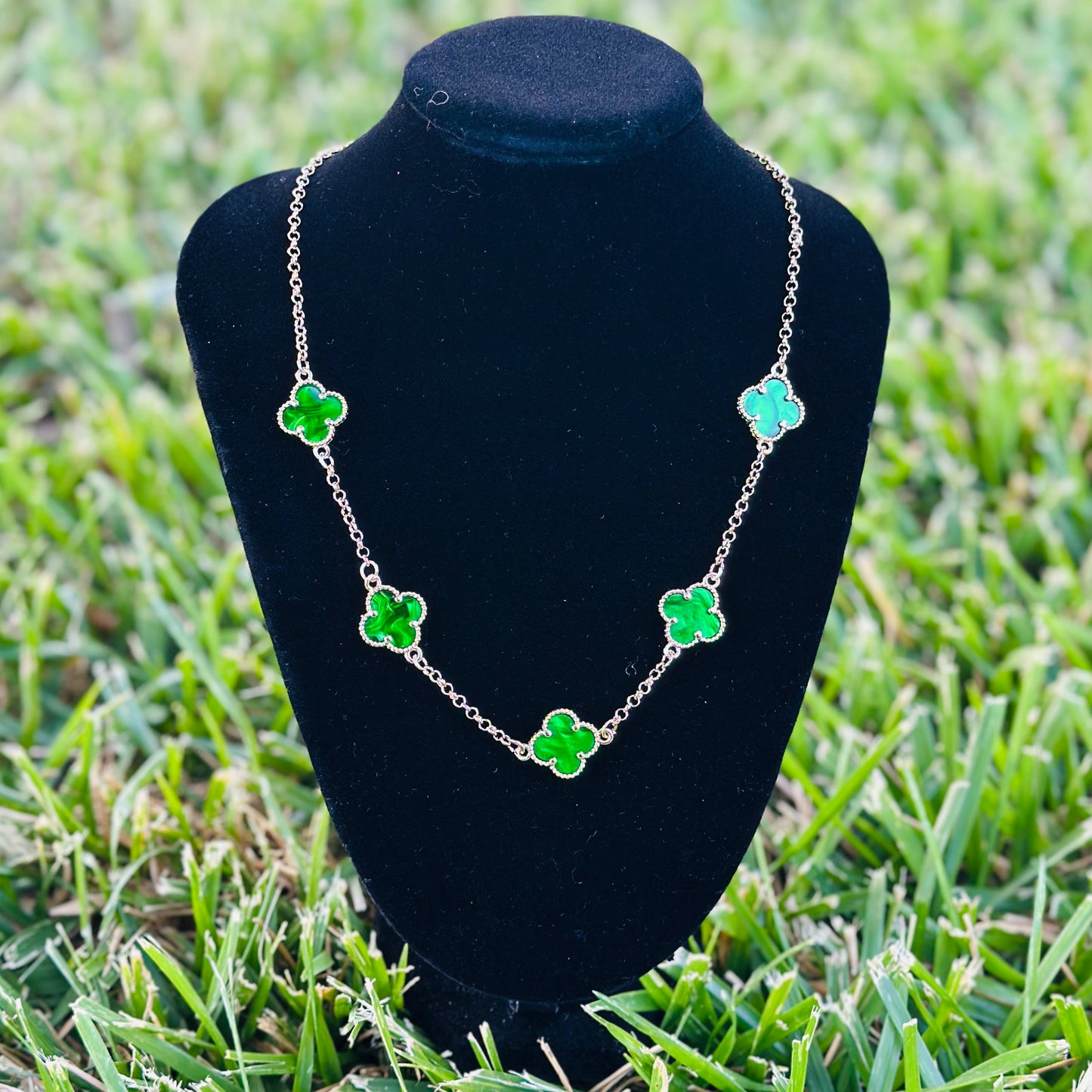 Gold Plated 4 Leaf Clover Necklace Multiple Colors