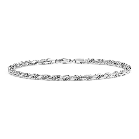 Unisex Ultra Thin 925 Silver Plated Rope Bracelet