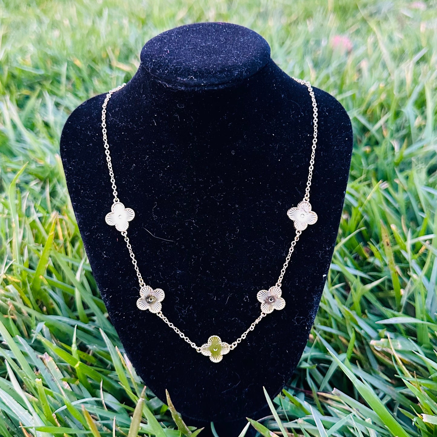 Gold Plated 4 Leaf Clover Necklace Multiple Colors