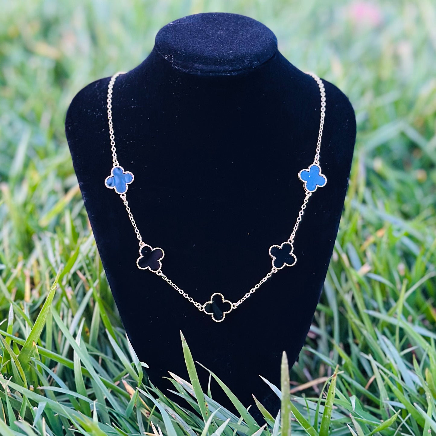 Gold Plated 4 Leaf Clover Necklace Multiple Colors