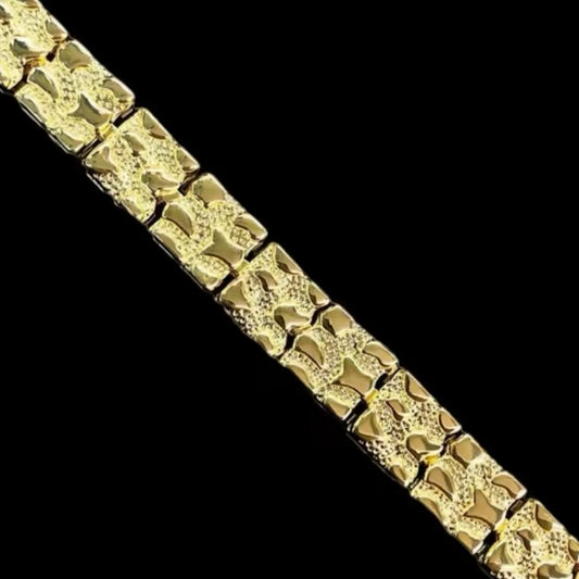Gold Plated 7 Inch Nugget Bracelet